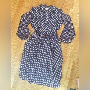 H&M midi ruffle bow tie dress